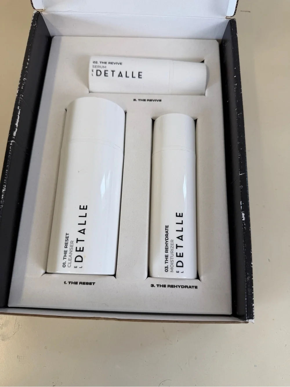 El Detalle The Regimen 3 Step Men Skincare Set New Open Box Cleanser Serum $120